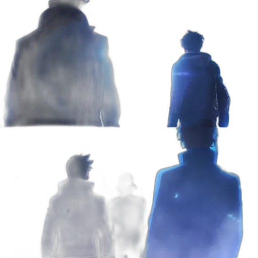 jacket, staff, creature, robot, concept art, 3d render, comic book art, pixel art transparent PNG cut-out