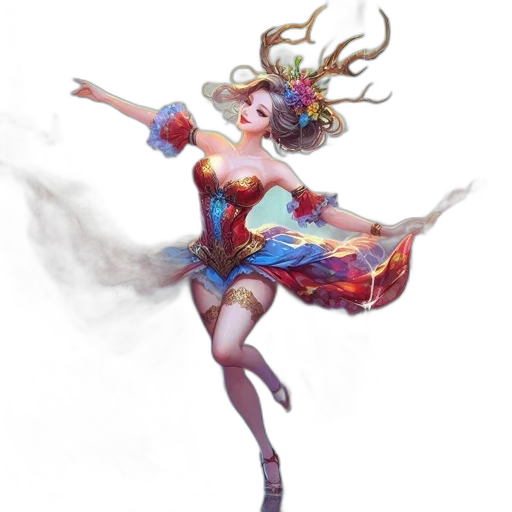 dress, staff, fantasy art, concept art, photorealistic, pixel art, ethereal, scene transparent PNG cut-out