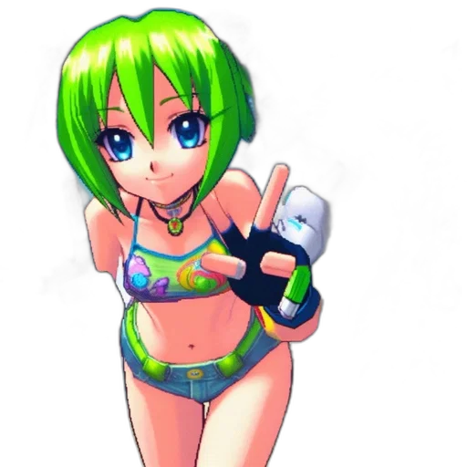 robot, weapon, pixel art, 3d render, anime, concept art, green, video transparent PNG cut-out