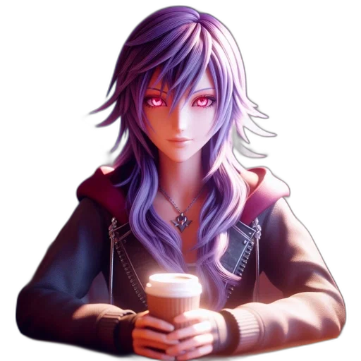 face, jacket, staff, pixel art, anime, fantasy art, concept art, pastel transparent PNG cut-out