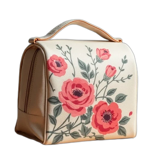 flowers, canvas, lunch, bag transparent PNG cut-out