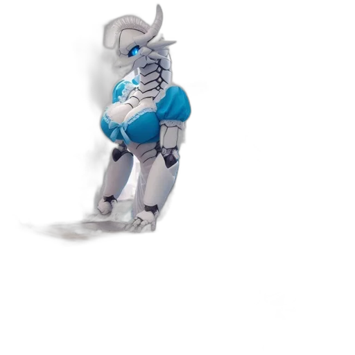 robot, staff, creature, dragon, 3d render, concept art, fantasy art, vaporwave transparent PNG cut-out