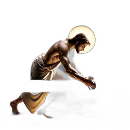 concept art, 3d render, photorealistic, fantasy art, man, presumably, jesus, working transparent PNG cut-out