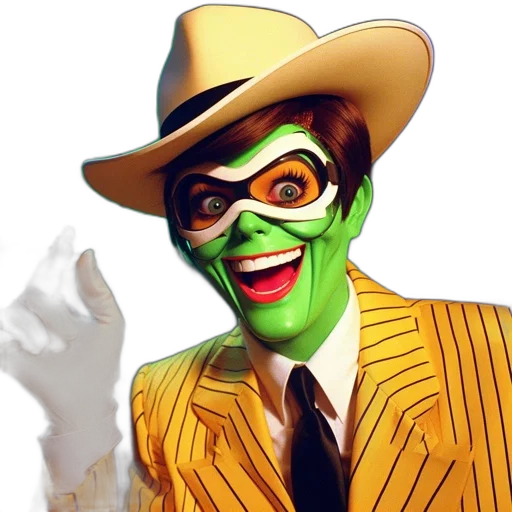 mask, face, hat, jacket, comic book art, concept art, photorealistic, 3d render transparent PNG cut-out