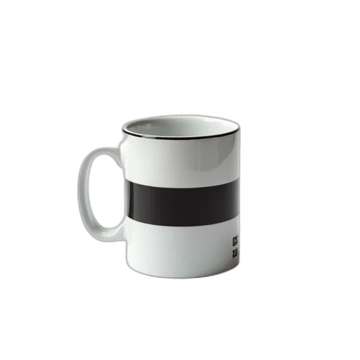 robot, 3d render, photorealistic, monochrome, white, coffee, mug, black transparent PNG cut-out