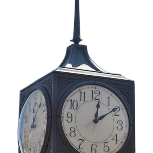 furniture, staff, 3d render, photorealistic, black, clock, tower, two transparent PNG cut-out