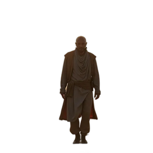 jacket, staff, mask, creature, concept art, pixel art, 3d render, fantasy art transparent PNG cut-out