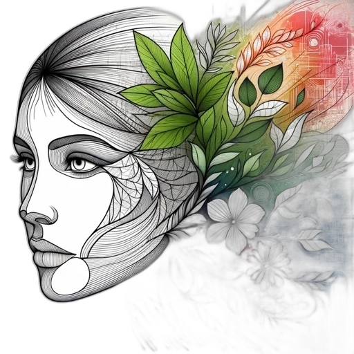 mask, face, flower, crown, photorealistic, fantasy art, watercolor, concept art transparent PNG cut-out