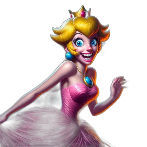 crown, dress, concept art, 3d render, fantasy art, photorealistic, animated, princess transparent PNG cut-out