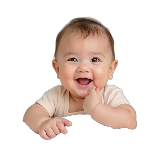 face, photorealistic, oil painting, 3d render, book, cover, baby, signing transparent PNG cut-out