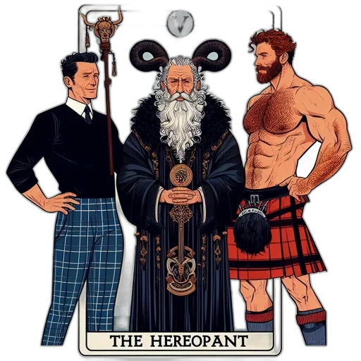 hair, comic book art, concept art, fantasy art, three, men, represent, fool transparent PNG cut-out