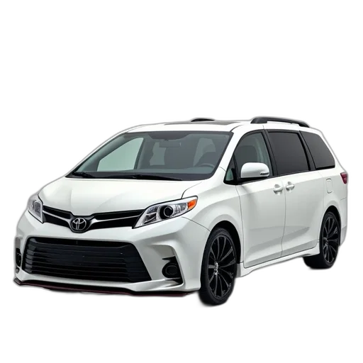 car, white, toyota, sienna transparent PNG cut-out