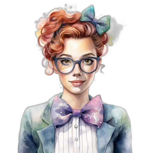 face, staff, dress, watercolor, cartoon, fantasy art, concept art, pastel transparent PNG cut-out