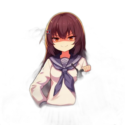 staff, jacket, weapon, creature, pixel art, anime, concept art, watercolor transparent PNG cut-out