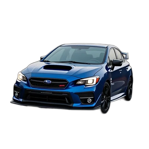 car, photorealistic, subaru, wrx, road transparent PNG cut-out