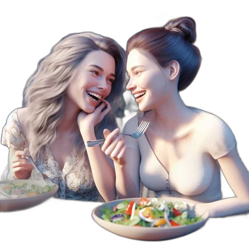 food, pixel art, photorealistic, concept art, cartoon, two, animated, females transparent PNG cut-out