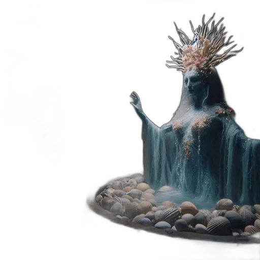 crown, jewelry, concept art, fantasy art, 3d render, watercolor, underwater, forest transparent PNG cut-out