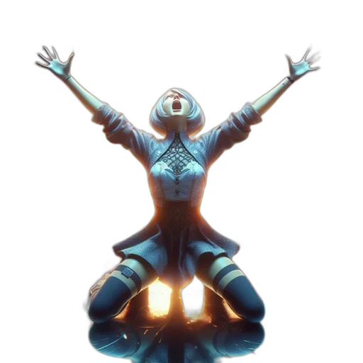 robot, mask, jacket, creature, concept art, 3d render, pixel art, fantasy art transparent PNG cut-out