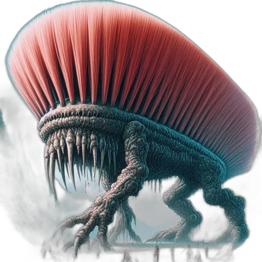 creature, hair, animal, hat, concept art, 3d render, colossal, hybrid transparent PNG cut-out