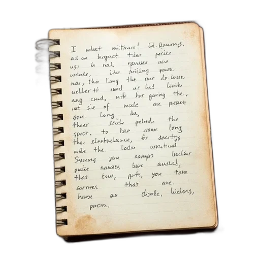 word, journal, has, long transparent PNG cut-out
