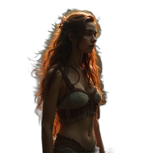 dragon, dress, hair, fantasy art, concept art, comic book art, photorealistic, fire transparent PNG cut-out