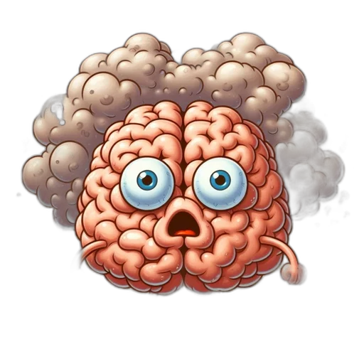 face, mask, creature, concept art, pixel art, 3d render, cartoon, brain transparent PNG cut-out