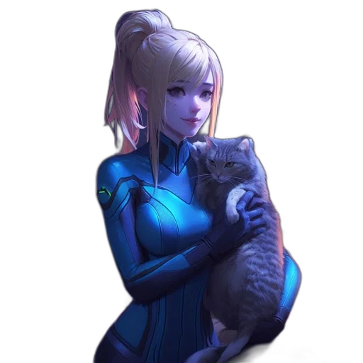 staff, animal, robot, concept art, fantasy art, pixel art, anime, blue transparent PNG cut-out