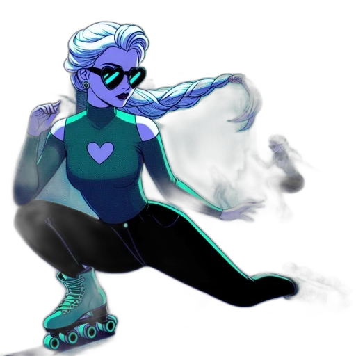 robot, staff, concept art, vaporwave, fantasy art, cyberpunk, outer space, blue transparent PNG cut-out