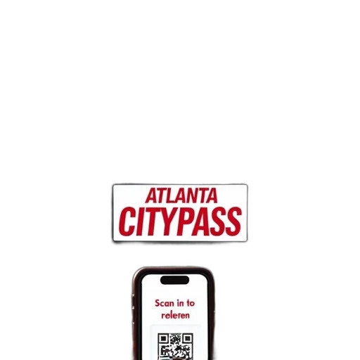 cityscape, atlanta, clear, sky, prominent, citypass, sign, foreground transparent PNG cut-out