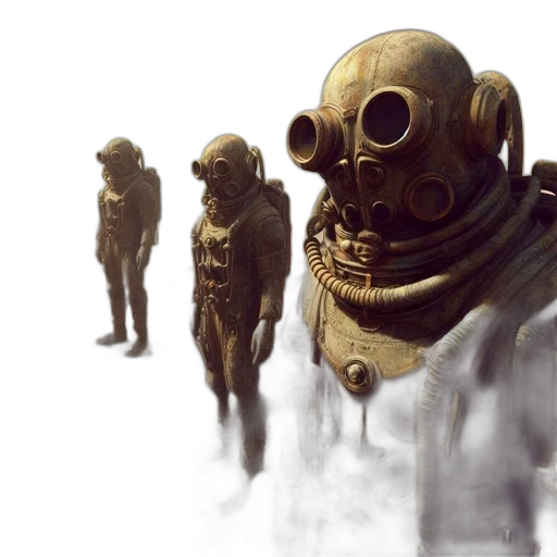 robot, mask, concept art, cyberpunk, 3d render, fantasy art, fog, outer space transparent PNG cut-out