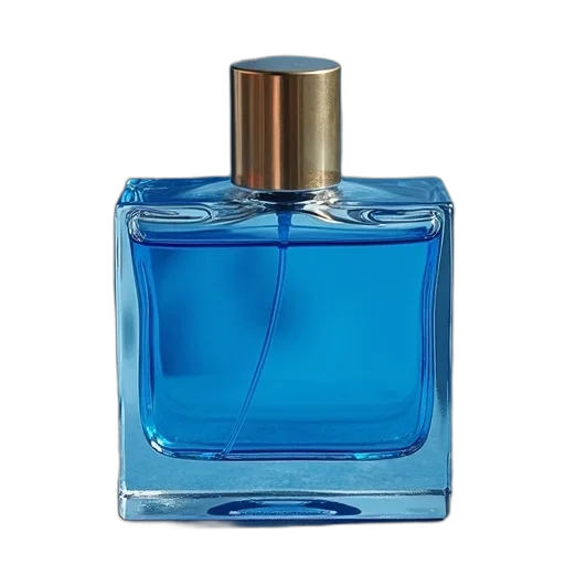 bottle, photorealistic, blue, thierry, vanir, perfume, set transparent PNG cut-out