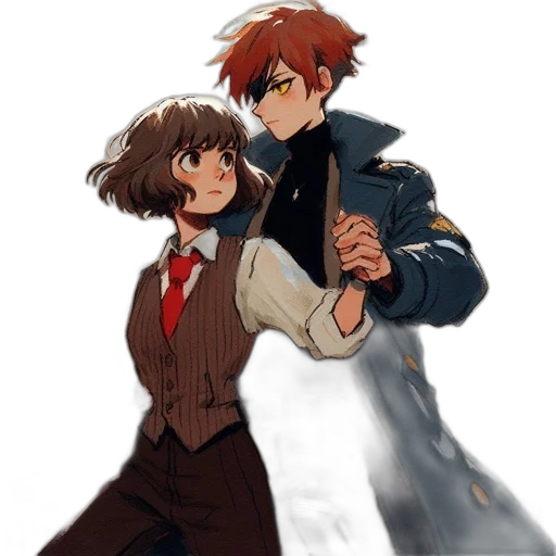 jacket, staff, weapon, anime, watercolor, concept art, pixel art, fire transparent PNG cut-out