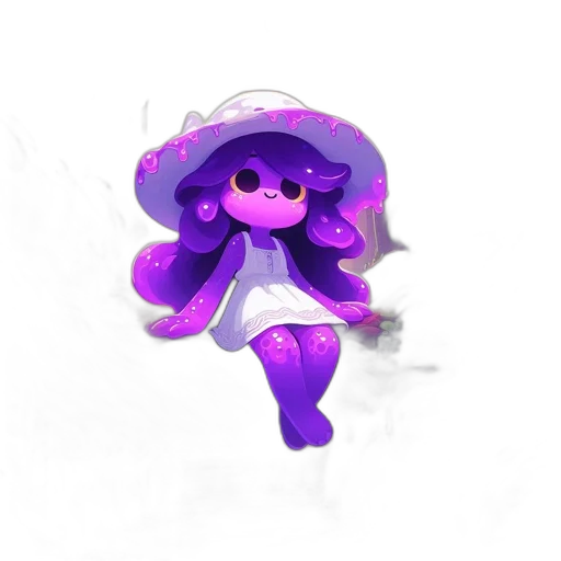 hat, dress, creature, flower, concept art, pixel art, watercolor, 3d render transparent PNG cut-out