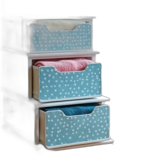 furniture, pastel, set, three, drawers, blue, white, polka transparent PNG cut-out