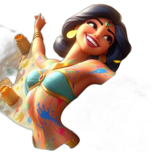 dress, concept art, 3d render, fantasy art, cartoon, underwater, animated, woman transparent PNG cut-out