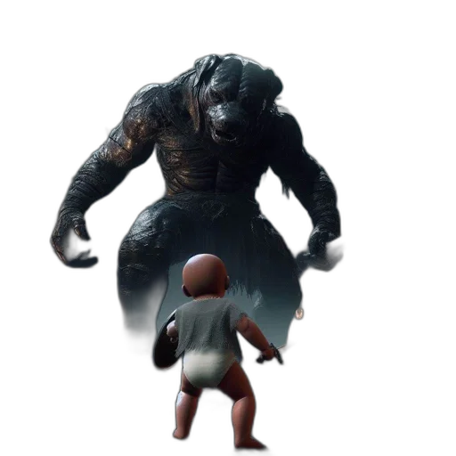 creature, animal, mask, concept art, 3d render, fantasy art, post-apocalyptic, landscape transparent PNG cut-out