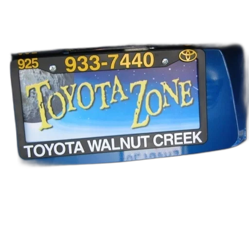 blue, toyota, personalized, license, plate, reads, zone, yellow transparent PNG cut-out