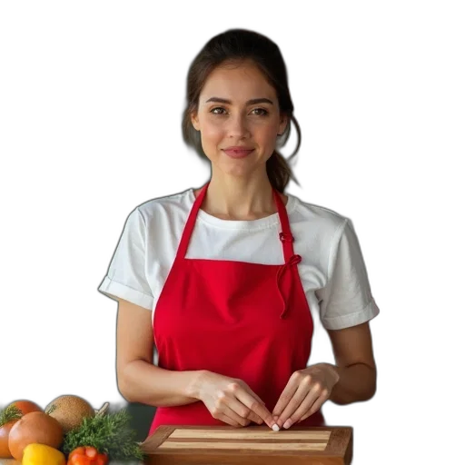 staff, food, face, dress transparent PNG cut-out