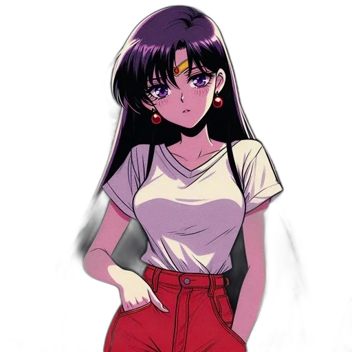 jacket, dress, staff, creature, anime, vaporwave, watercolor, pixel art transparent PNG cut-out