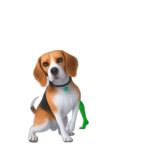 animal, staff, 3d render, concept art, photorealistic, pixel art, green, beagle transparent PNG cut-out