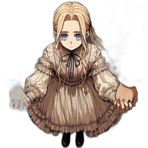 dress, staff, creature, face, anime, concept art, pixel art, cartoon transparent PNG cut-out
