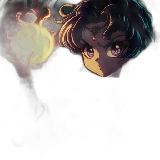 mask, face, hair, crown, concept art, watercolor, anime, fantasy art transparent PNG cut-out