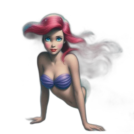 concept art, fantasy art, 3d render, photorealistic, underwater, fog, fire, pastel transparent PNG cut-out