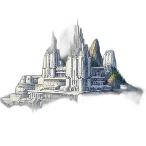 building, dragon, crown, concept art, fantasy art, 3d render, pixel art, fog transparent PNG cut-out