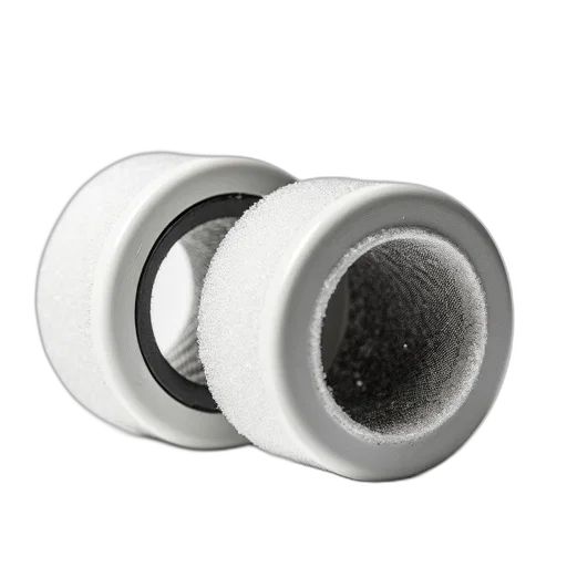 jewelry, close-up, image, two, cylindrical, air, filters, mesh-like transparent PNG cut-out