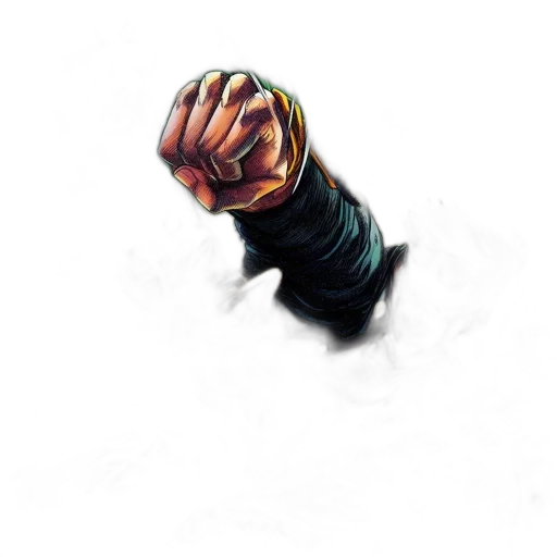 weapon, staff, mask, jacket, comic book art, concept art, 3d render, pixel art transparent PNG cut-out