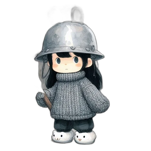 hat, weapon, robot, animal, 3d render, concept art, fantasy art, pixel art transparent PNG cut-out