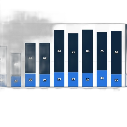3d render, concept art, blue, bar, chart, shows, number, men transparent PNG cut-out