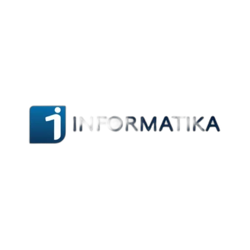 white, background, blue, logo, reads, informatika, stylized, font transparent PNG cut-out
