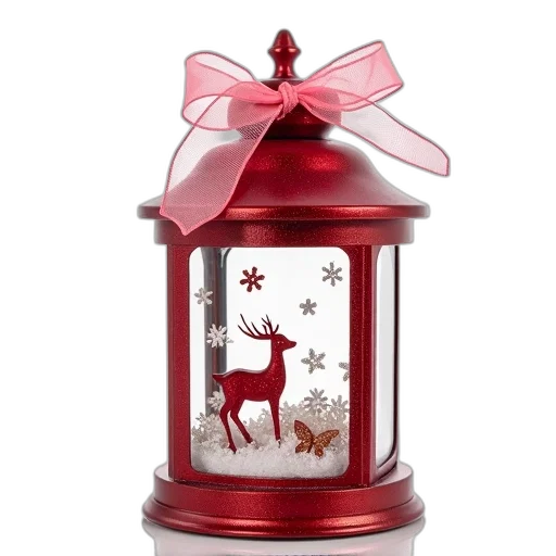 red, glass, lantern, glittery, texture, pink, bow, top transparent PNG cut-out